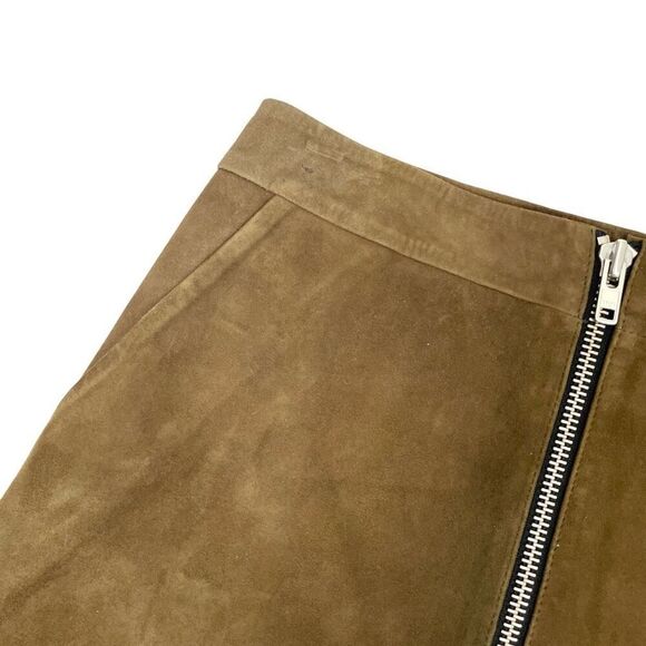 NEW Muubaa Impala Suede front‎ zip Mini Skirt Size  US 6 - Picture 4 of 8